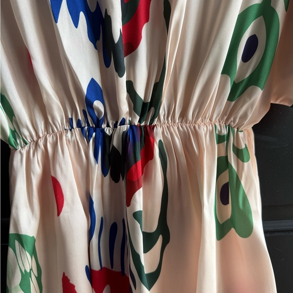 NWOT Natural Print V Neck Mini Dress Size Small - Picture 11 of 14